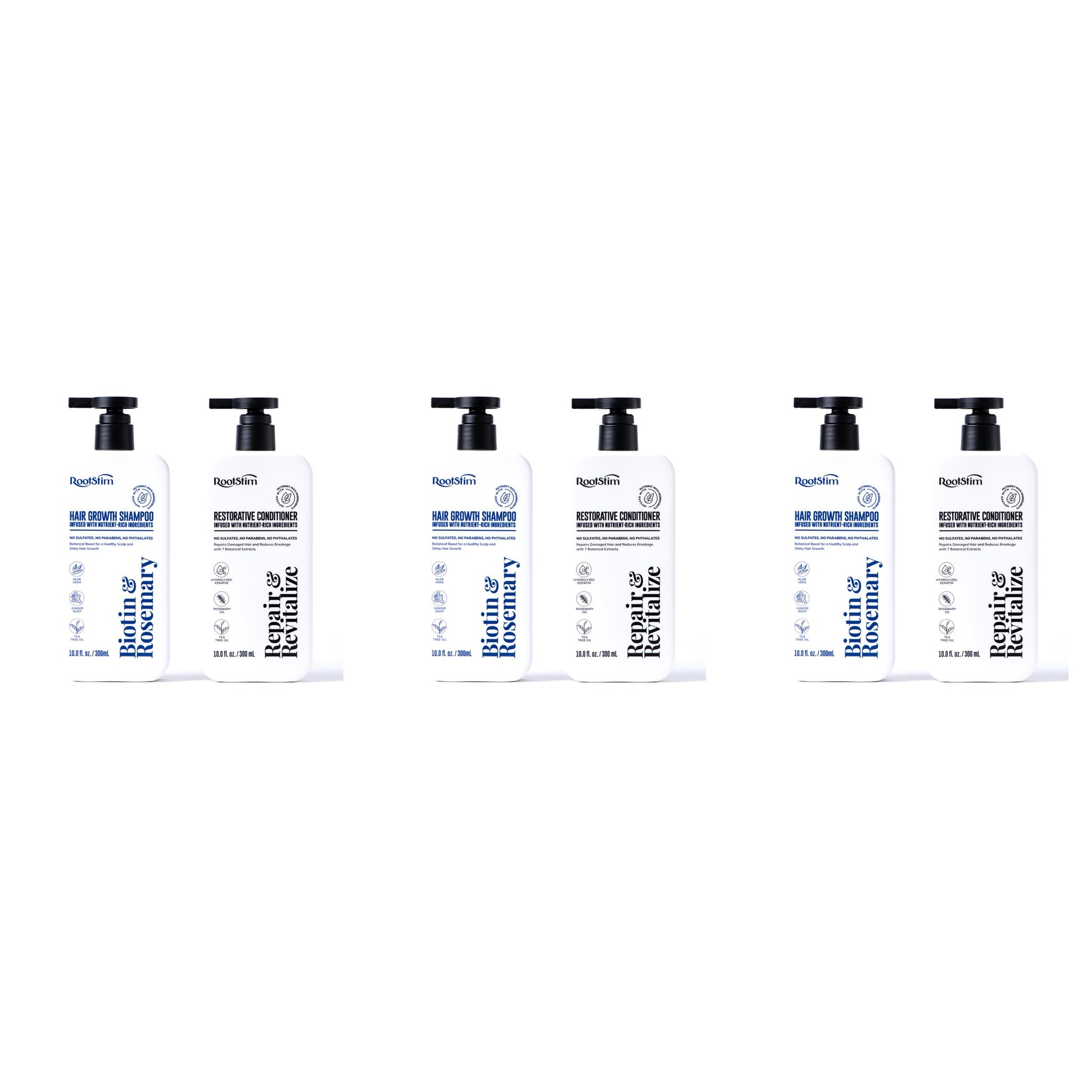 RootStim 90-Day Complete System — 3 sets (3 Shampoo + 3 Conditioner)